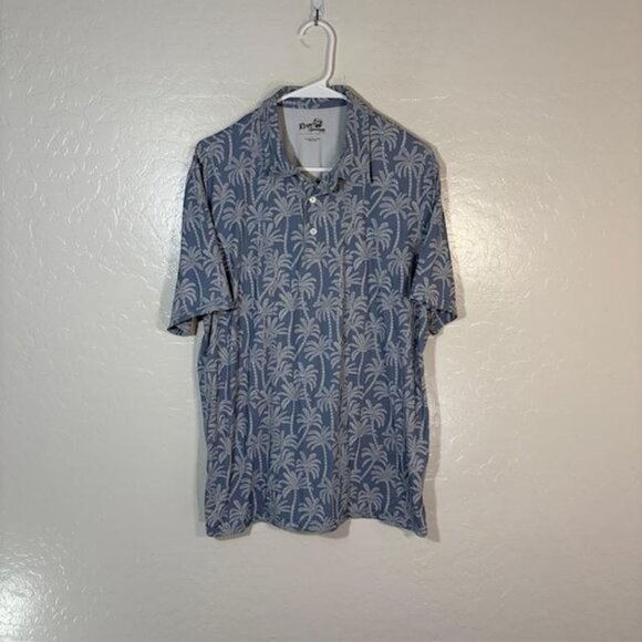 Reyn Spooner Shirt Mens Large Palm Tree Hawaiian Aloha Short Sleeve Button Front - Picture 1 of 6